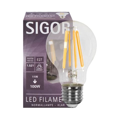 W Filament Led Lampe Agl Form Klar E V Lm K