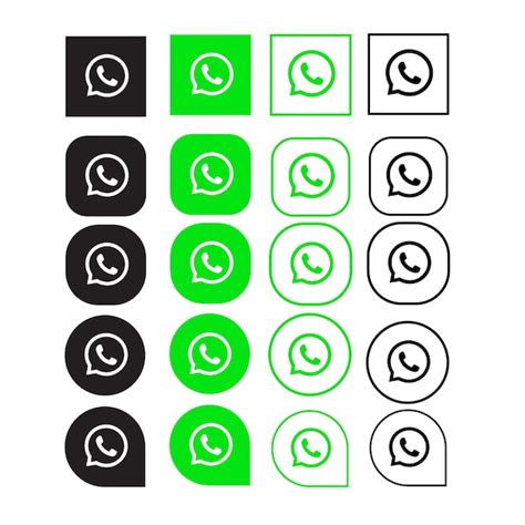 Conjunto De Iconos Del Logotipo De Whatsapp Vector Premium