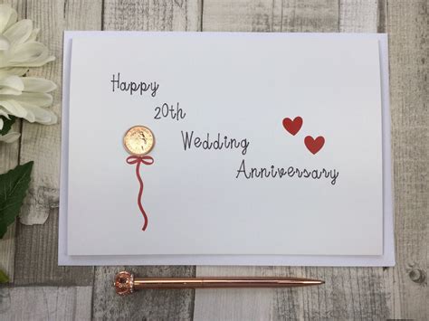 20th Anniversary Card Etsy