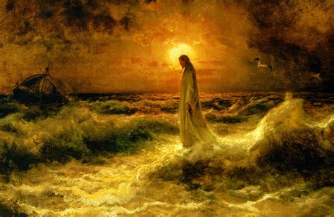 Christ Walking On The Waters Painting By Julius Sergius Klever Pixels