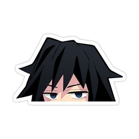 Giyuu Tomioka Peeker The Water Pillar Demon Slayer Sticker By Raven