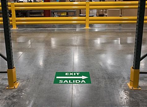 Bilingual Exit Safety Decal Sign 24 X 18 Floor Sticker