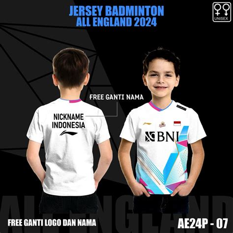 Jual Jersey Bulu Tangkis All England Terbaru Baju Badminton Kaos Anak