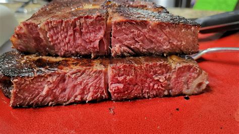 Reverse Seared Ribeye Steaks Greased Up With Some Tallow On Weber Kettle W Slow N Sear Bbq