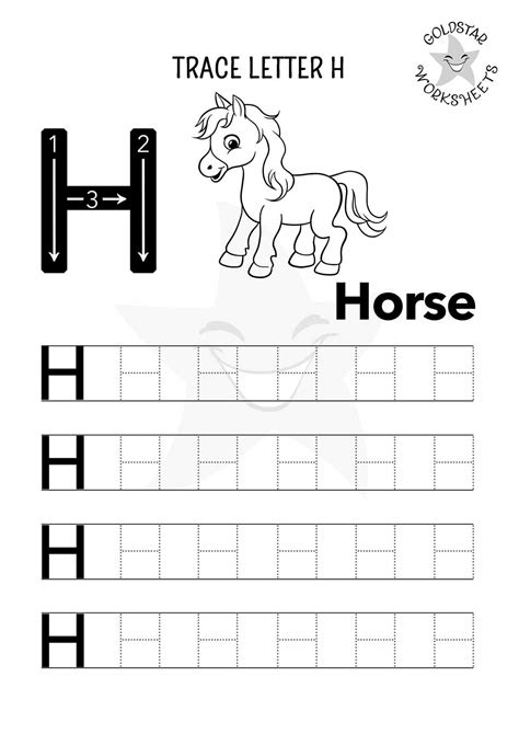 Letter H Alphabet Tracing Worksheets Free Printable Pdf Worksheets