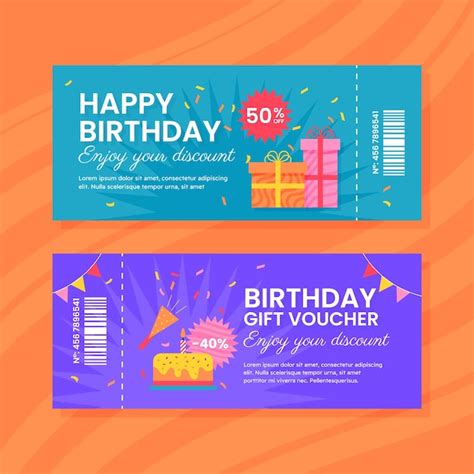 Free Vector | Gradient birthday gift voucher design