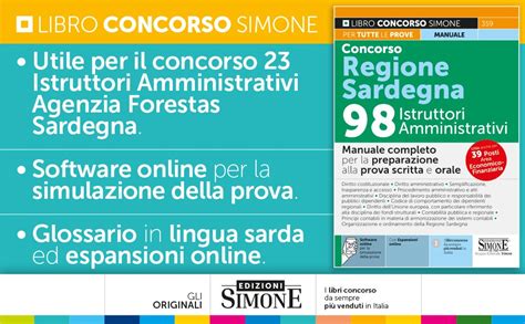 Concorso Regione Sardegna 98 Istruttori Amministrativi AA VV Amazon