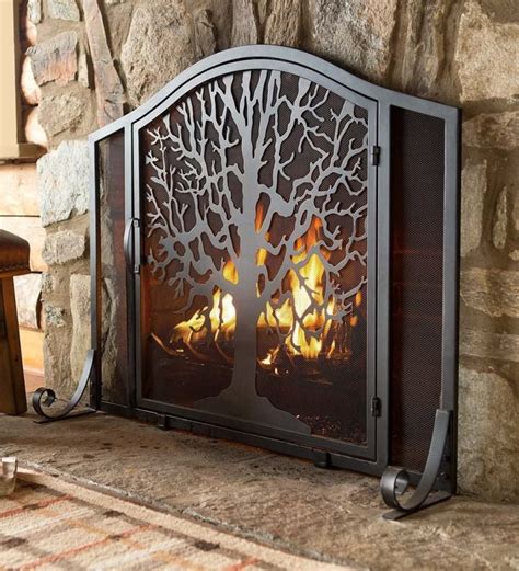 Black Wrought Iron Fireplace Screens Madison Art Center Design