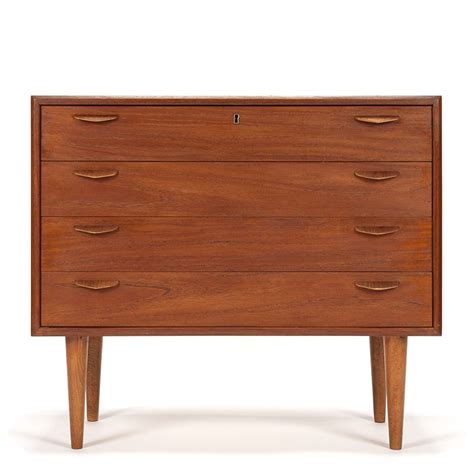 Mid Century Danish Vintage Chest Of Drawers With Plywood