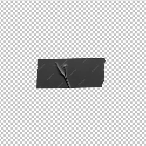 Premium PSD | Black matte adhesive torn tape objects png file