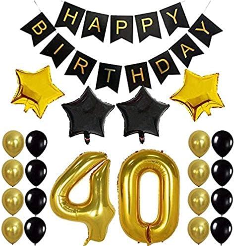 40th Birthday Party Decorations Kit 35pcs Pack Happy Foil Balloons