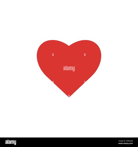 Heart Symbol Of Love And Valentines Day Flat Red Icon Isolated On White Background Vector