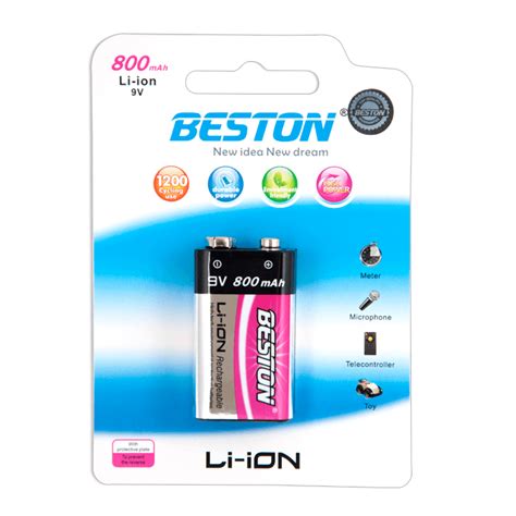 BATERÍA LI ION RECARGABLE 9V 800mAh BESTON