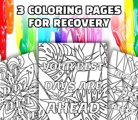 3 Printable Recovery Coloring Pages Sobriety Coloring Pages Therapy