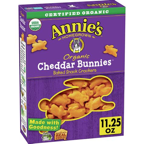 Annie S Organic Cheddar Bunnies Baked Snack Crackers 11 25 Oz