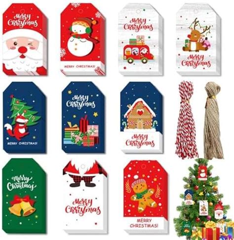 100 PCS Etiquetas De De Regalo Papel Kraft De Navidad Etiquetas De