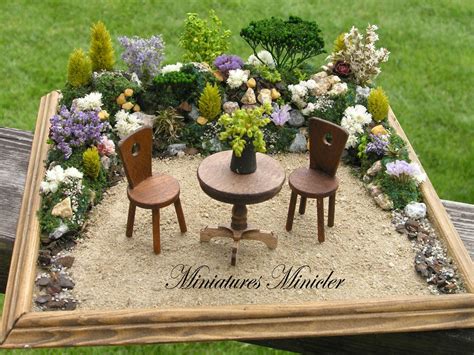 Miniature Dollhouse Garden Sitting Etsy Dollhouse Garden Miniature