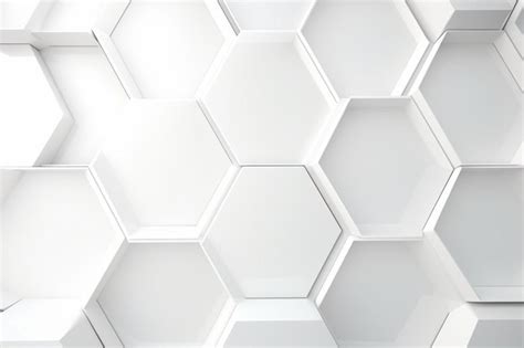 Premium Photo D Futuristic Honeycomb Mosaic White Background Realistic