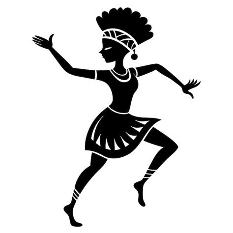 African Dance Silhouette Vector Premium Ai Generated Vector