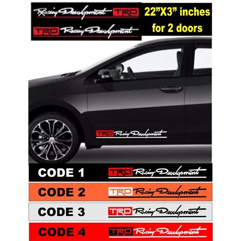 Trd Racing Development Car Sticker For Viosinnovafortunerrushrevo Set 2pcs For Any Model