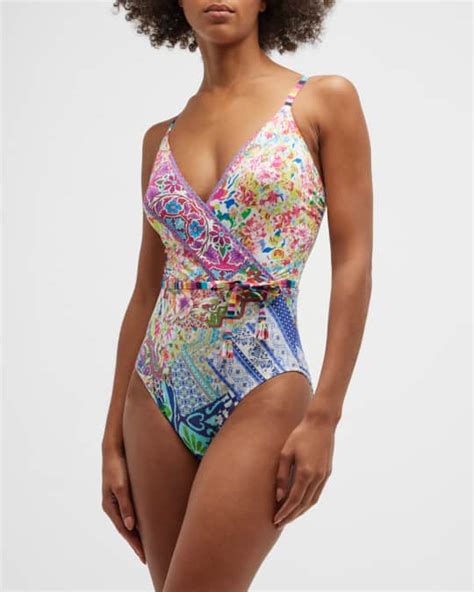 Johnny Was Plus Size Locita Wrap One Piece Swimsuit Neiman Marcus