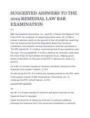 Pdfcoffee Suggested Answers To The Remedial Law Bar