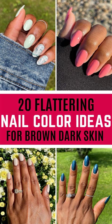 20 Nail Color Ideas That Are Flattering On Dark Skin Colors For Dark Skin Dark Skin Nail