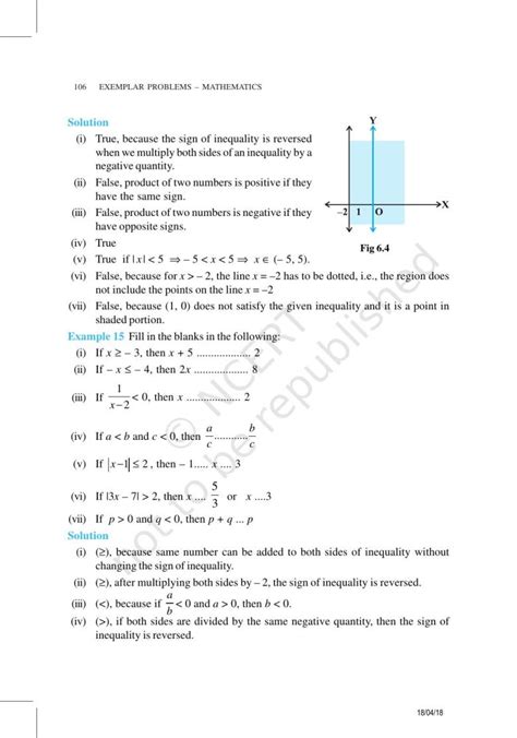 Ncert Exemplar Book For Class 11 Maths Chapter 6 Linear Inequalities