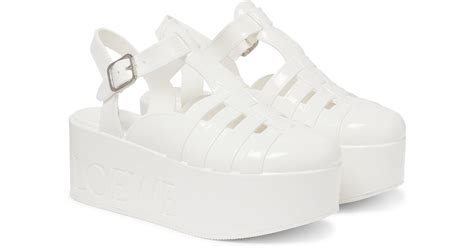 Loewe Caged Platform Sandals In White Lyst