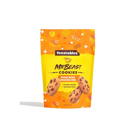 Feastables Mr Beast Peanut Butter Chocolate Chip Cookies, 6 ...