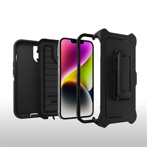 Black Rugged Iphone 14 Case Otterbox Defender Series Pro