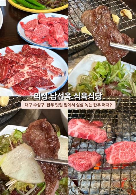 대구 수성구 한우 맛집 육향 가득 입에서 녹는 한우 맛집 의선남선옥식육식당 네이버 블로그