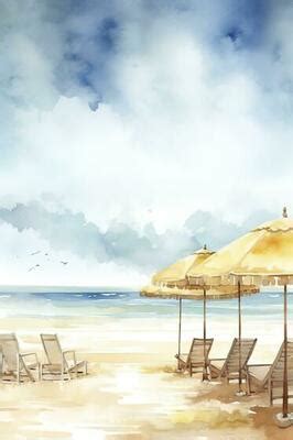 Watercolor Beach Background Stock Photos, Images and Backgrounds for ...