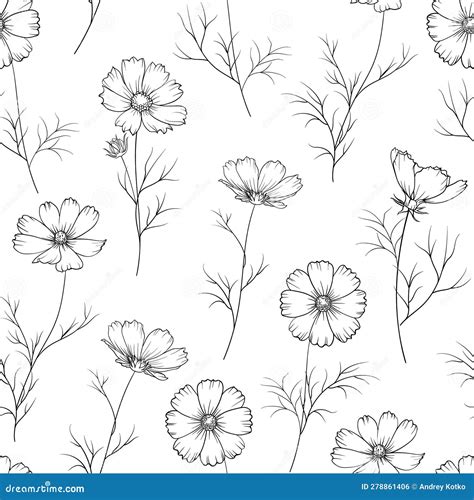 Floral Seamless Pattern Vector Botanic Stock Vector Illustration Of