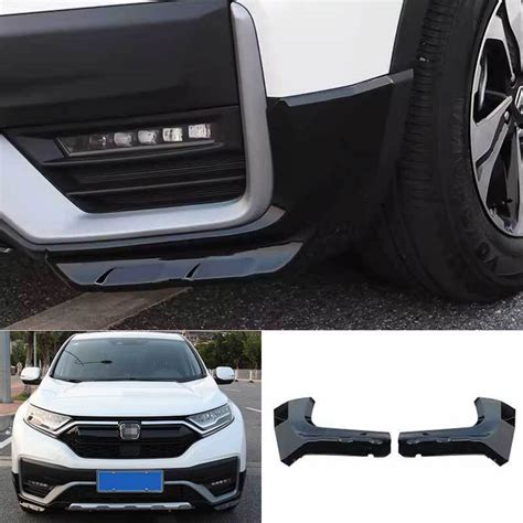 For Honda CRV CR V 2020 2022 Glossy Black Front Bumper Side Spoiler