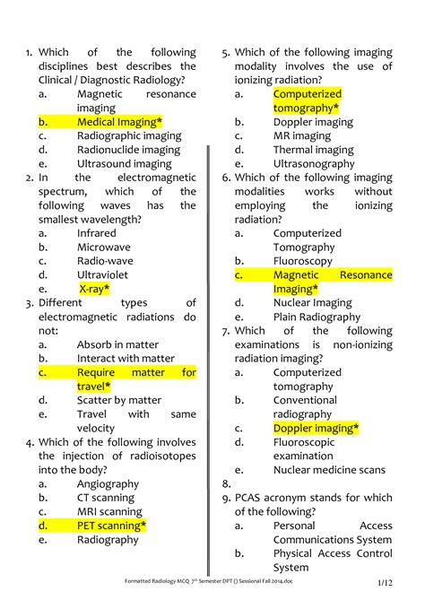 Solution Radiology Mcqs Studypool