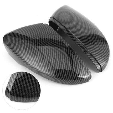 Carbon Fiber Style Rearview Wing Mirror Cover Decorative Caps Fit For