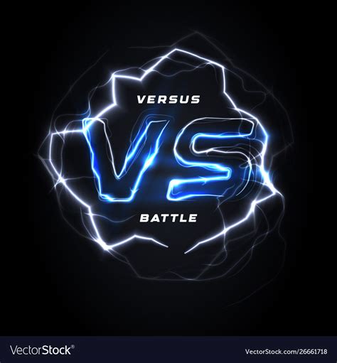 Versus vs round blue logo battle headline Vector Image