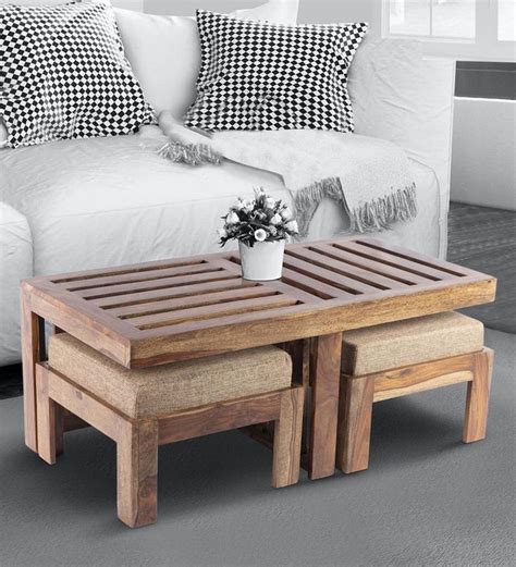 Nesting Coffee Tables Sets Russell Coffee Table Set In Teak Finish By