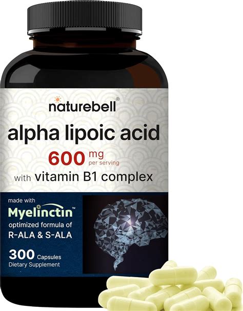 Alpha Lipoic Acid 600mg W B1 Complex 250 Capsules 4 In 1 Myelinctin Formula R Ala S Ala