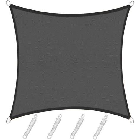 Voile d ombrage Rectangulaire Carré 3x3m Color Graphite Protection