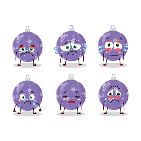 Christmas Ball Purple Cartoon Character With Sad Expression 25065787