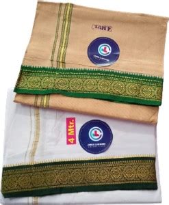 Jinka Lakshmi Collections 100 Handloom Cotton Dhoti With Big Borders 4