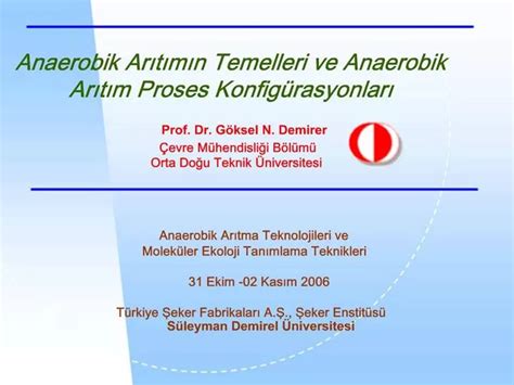 Ppt Anaerobik Aritimin Temelleri Ve Anaerobik Aritim Proses Konfig