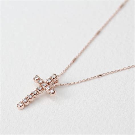 Diamond Cross Necklace Cross Necklace Minimalist Necklace Etsy