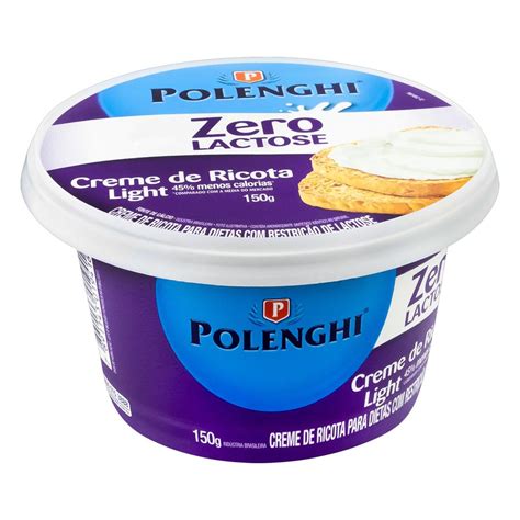 Creme De Queijo Ricota Light Zero Lactose Polenghi Pote 150g Bellavia