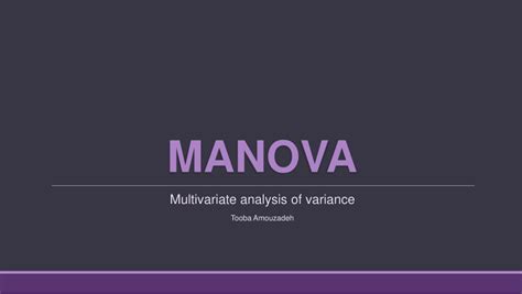 Pdf Manova Multivariate Analysis Of Variance