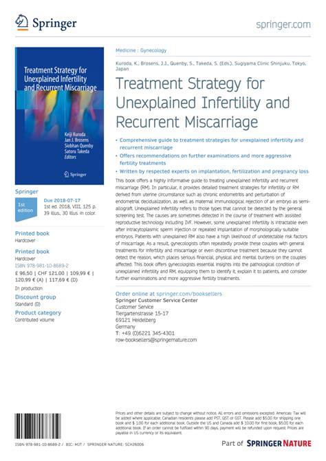 Pdf Treatment Strategy For Unexplained Infertility And Recurrent Miscarriage Part Of