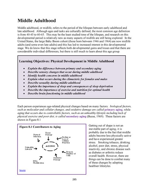 16a Middle Adulthood Physical Development Middle Adulthood Middle