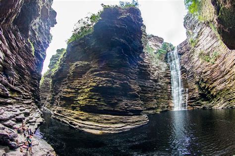 Buracão Waterfall Nas Alturas Chapada Diamantina Brasil